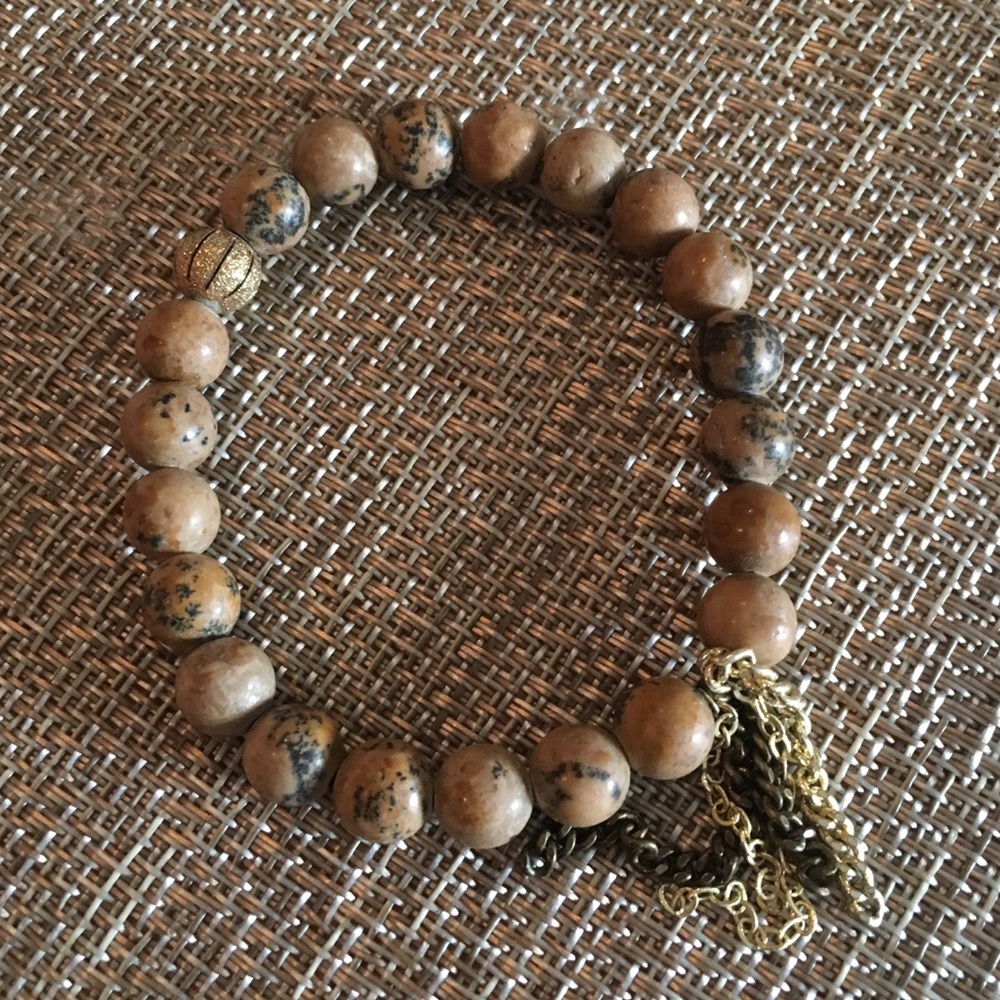 The Lace Project Beaded Tan Bracelet